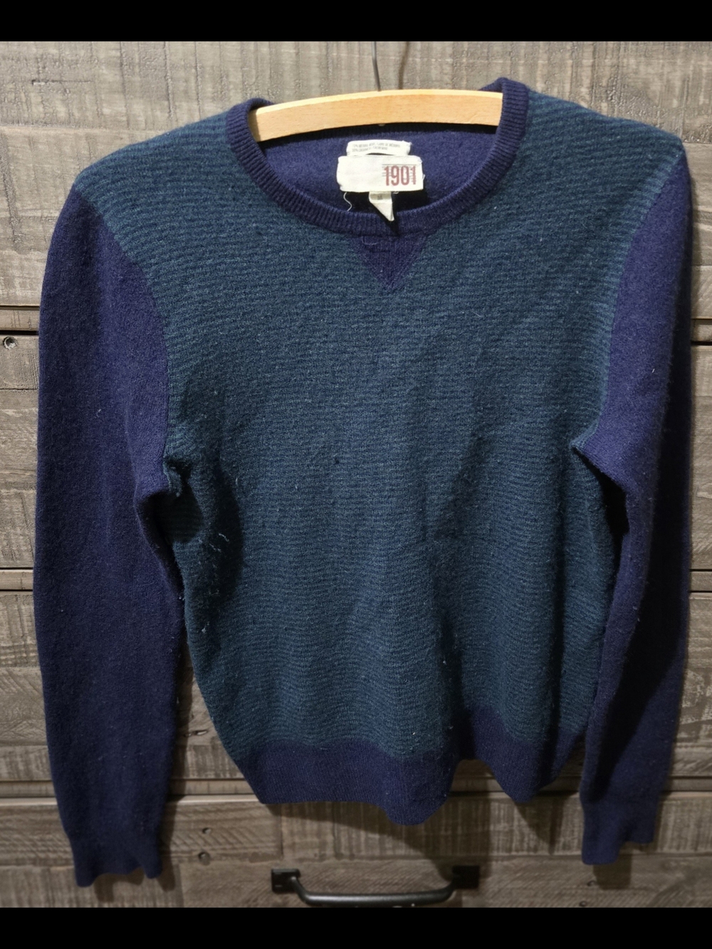 1901 Nordstrom Men's Wool Cashmere Colorblock Crewneck Sweater Size M